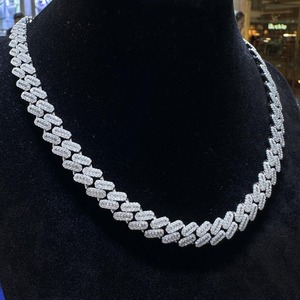 Classic Style VVS Moissanite Diamond 925 Sterling Silver Iced Out Hip Hop Miami Cuban Link Chain <b>Necklace</b> For <b>Men</b> From India - Product Image 3