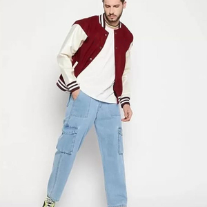 Nouvelle mode de vestes pour hommes à manches en cuir vestes pour hommes de qualité supérieure veste polyvalente en laine à manches en cuir confortable pour homme - Product Image 3