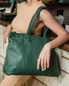 Bolsos de cuero originales tejidos a mano de cuero de color personalizado de calidad superior/100% bolsos de mano de cuero de alta calidad para mujer - Product Image 3