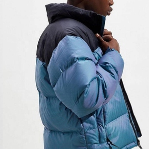 Puffer <b>Jacket</b> Canvas <b>Waterproof</b> Quilted Bubble <b>Padding</b> Custom Polyester Outdoor Coat Stand Collar Hooded Reversible Men's Winter - Product Image 5