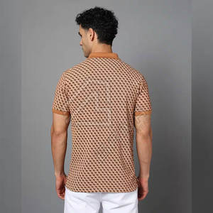 Hombres de algodón 100% de alta calidad para Polos Logotipo personalizado Impreso Diseño de rayas Cuello vuelto Patrón sólido Tela de lona - Product Image 4