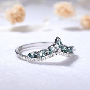 Anillo de oro macizo de 18kt, Ágata musgo, nuevo diseño de lujo, anillos de joyería fina de oro macizo con anillo de diamantes reales - Product Image 3