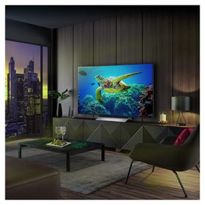 4K Smart <b>TV</b> with 77-Inch Screen LED Backlight Black Cabinet 32-Inch Interface Wi-Fi Enabled - Product Image 1