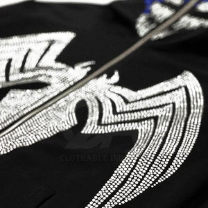 Sudadera Brillante con Pedrería para Hombre, Sudadera con Pedrería Personalizada con Logotipo OEM - Product Image 4