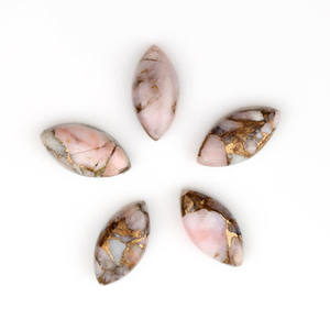 Nouveauté 7x14mm naturel rose opale Cabochon lisse marquise coupe cuivre pierre précieuse octobre pierre de naissance pierres précieuses en vrac bijoux - Product Image 2