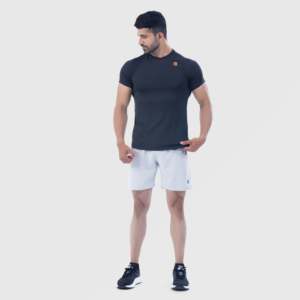 กางเกงขาสั้น Performa Fit สีเทาอ่อน รุ่น Jogger เอวยางยืด ผลิตจากผ้าคอร์ดูรอยโพลีเอสเตอร์ 100% ลายเสือดาว พร้อมตกแต่งโลโก้ เหมาะสำหรับออกกำลังกายและฟิตเนส - Product Image 4