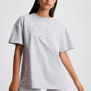 T-shirt en jersey surdimensionné de haute qualité pour femmes, impression personnalisée du logo, style décontracté et décontracté de grande taille, conception simple et vierge pour l'été - Product Image 1