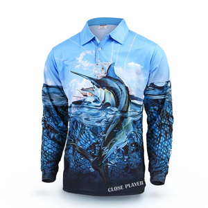 Suministro personalizado protección Uv manga larga pesca deporte hombres pesca ropa fábrica barato poliéster sublimación pesca camisas - Product Image 5