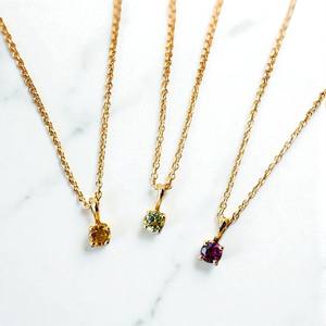 Wholesale CZ Gemstone Anti-Tarnish Necklace Faceted Claw Setting Pink Quartz Gold Rhodium Plated Main <b>Stone</b> for Gift Occasions - Product Image 4