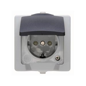 Kopp Schutzkontaktsteckdose Nautic AP IP44 grigio - Product Image 1