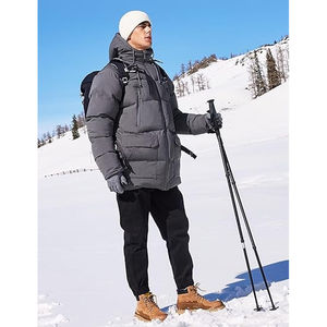 Manteau matelassé à capuche pour hommes, veste en duvet d'hiver surdimensionnée mi-longue rembourrée, chaude et lourde avec votre logo personnalisé - Product Image 4
