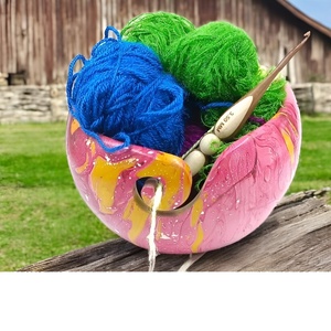 Export Quality Resin Yarn <b>Bowl</b> Large Resin Unique Design Crochet <b>Bowl</b> For Yarn Holder <b>Knitting</b> Crochet For Decoration - Product Image 4