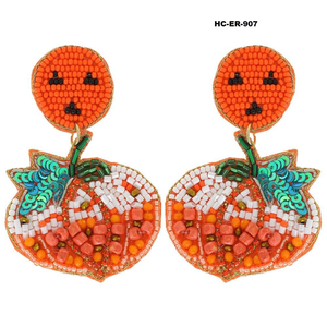 Boucles d'oreilles brodées de perles de style traditionnel avec des couleurs vibrantes sur le thème du festival et 100% perles de verre pour une apparence élégante - Product Image 2