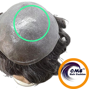 Toupet pour homme en cheveux indiens Remy de 0,06 mm, ondulé naturel et lisse, 5-6 pouces, base en PU, densité 100%, nœuds blanchis - Product Image 4