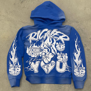 Customize <b>Men</b> Sun Faded 100% Cotton Hoodies Screen Printed Boxy Fit Heavy Vintage <b>Cropped</b> Streetwear Heavyweight Hoodies for Man - Product Image 5