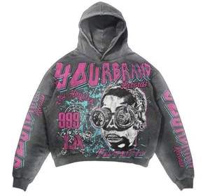 Sudadera con Capucha de Invierno de Alta Calidad, Informal, con Estampado Puff, Tejido French Terry, Poliéster y Algodón Sólido, Fabricante de Ropa Urbana - Product Image 4