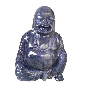 2023 tendencia decoración del hogar Aventurina azul Natural piedra preciosa hecha a mano Buda sonriente talla estatua escultura - Product Image 4