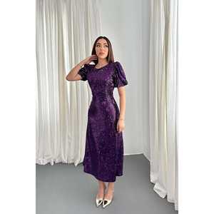 Vestido de Noche Morado con Lentejuelas al por Mayor - Product Image 4