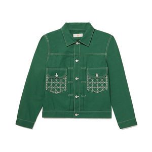 Veste de camionneur en toile de coton lourd avec coutures brodées en chaîne de haute qualité personnalisée OEM pour hommes - Product Image 1