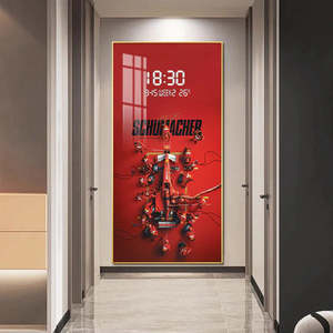 Schumacher của Ferrari Led pha lê tường nghệ thuật với hiển thị kỹ thuật số thanh lịch đồng hồ treo tường bộ sưu tập - Product Image 2