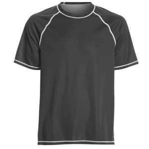 เสื้อยืดแขนสั้นสำหรับผู้ชายผ้าคอตตอน100% สีขาวดำคอกลมลายโมเสก - Product Image 6