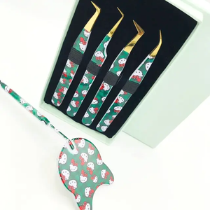 Pince à épiler à pointe de fibre de forme de marque privée pince à épiler Extension de cils volume pince à épiler - Product Image 3