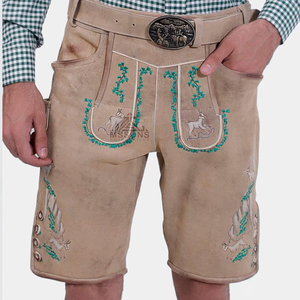 Bavarois Lederhosen traditionnel Oktoberfest Costume pour hommes authentique cuir Shorts vêtements en gros commandes personnalisées - Product Image 1