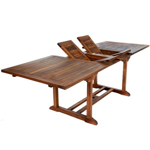 Wooden Garden <b>Table</b> Set Dark Brown Color <b>with</b> <b>Folding</b> <b>Chair</b> - Product Image 2