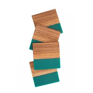 Produits à forte demande Dessous de verre en bois et en résine d'excellente qualité avec couleur blanche Sous-verres de bar personnalisés de style luxe moderne - Product Image 5