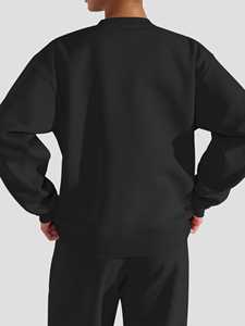 เสื้อกันหนาวผู้ชายมีฮู้ดสีพื้นชุด2ชิ้น, ชุดวอร์มออกกำลังกายลำลองระบายอากาศได้ดีเนื้อผ้าฝ้าย100% ฤดูหนาว - Product Image 5