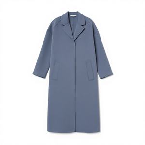 Abrigo de Lana Azul Personalizado para Mujer, Fabricante de Ropa de Invierno de Primera Calidad OEM y Marca Privada - Product Image 1