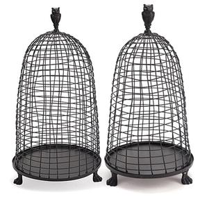 Juego de Dos Domos de Metal de Hierro para Mesa, Decorativos, Rústicos, Estilo Granja, Color Gris, Campanas de Cristal como Cubierta para Alimentos o Plantas - Product Image 2