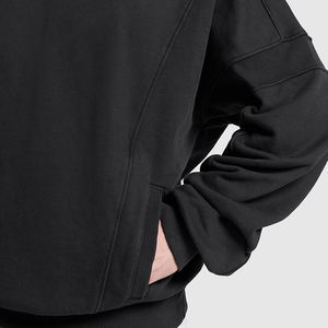 Sudadera con capucha en blanco de peso pesado grueso de lana para hombre, conjunto de chándal de Color contrastante de Terry francés con hombros caídos de algodón - Product Image 6