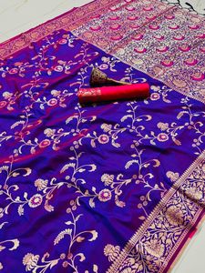 Vêtements indiens et pakistanais Saree Banarasi en pure soie pour femmes - Product Image 6