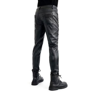 2025 pantalones de cuero bávaro de alta calidad personalizados para Hombres estilo callejero invierno patrón recto impermeable al por mayor - Product Image 6