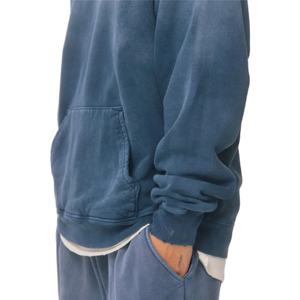 Sweat à capuche délavé à l'acide en coton polaire français Vintage 100% solide hiver Boxy Streetwear imprimé en détresse Baggy fabricant à capuche - Product Image 3