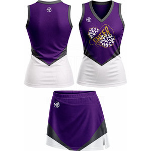 Tenue de cheerleading pour femmes la plus vendue, ensemble de sport personnalisé avec jupe, couleur au choix, pour équipes sportives, vente en gros - Product Image 6
