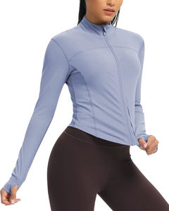 Veste de sport zippée ajustée de haute qualité pour femme, respirante, athlétique, pour le yoga, l'entraînement, la course à pied, avec devant en spandex, grandes tailles - Product Image 4