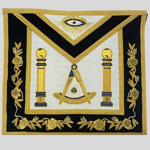 Tablier maçonnique personnalisé et ensemble d'insignes de collier fait à la main Lodge uniforme tenue de cérémonie approvisionnement direct d'usine - Product Image 1