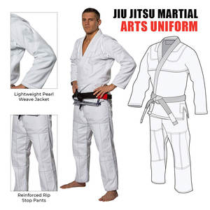 Combinaisons de Jiu-Jitsu Brésilien pour hommes adultes de haute qualité, design personnalisé, vente chaude, prix bas, marque privée, nouvelle arrivée, 100% coton, 340g, logo - Product Image 6