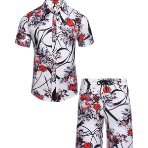 ขายส่งผ้าฝ้ายคุณภาพสูงสองชิ้นระเหิดฤดูร้อนชุดเสื้อยืดธรรมดาที่กําหนดเองพิมพ์ฤดูร้อนชุด - Product Image 2