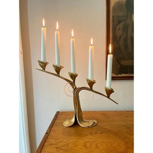 Luxury Gold Polished <strong>Lightning</strong> Candelabra <strong>Unique</strong> Candle Jar Decoration Candelabra Wedding Decoration Candle Holder From Indian - Product Image 5
