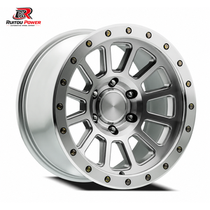 Rines Forjados Beadlock Plateados Brillantes Personalizados de 8.5J-10J para Todoterreno, Camionetas y SUV, de 17, 18 y 20 Pulgadas, 6x127, 6x139.7, de Aleación - Product Image 1