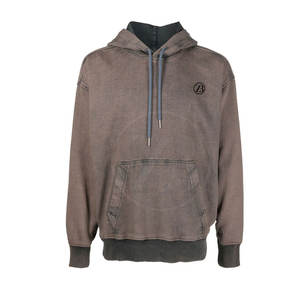 Sudadera con capucha de lavado ácido de algodón 100% de calidad superior Ropa informal de invierno con logotipo personalizado y cuello con capucha Patrón sólido - Product Image 1