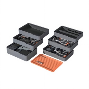 Kit de herramientas para el hogar con capas apilables <span class=keywords><strong>ABCDEF</strong></span> | Diseño de 6 niveles para un fácil almacenamiento | Juego completo de reparación de Bricolaje y Hogar - Product Image 1