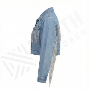 Chaqueta Trucker Vaquera Casual Personalizada para Hombre, Tallas Grandes y Altas, 100% Algodón, Opción de Logotipo Frontal, Chaqueta Transpirable para Invierno - Product Image 3