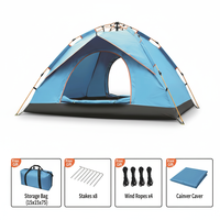 Moustiquaire bleu indigo imperméable pour enfants, idéale pour le jeu et les loisirs, pour 3-4 personnes, pour jardin et cour, automatique, quatre saisons, portable, protection solaire