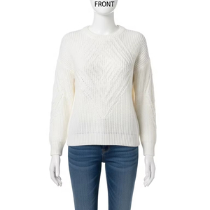 Pull en maille douce pour femme, anti-boulochage, gaufré, chaud, tendance, pull d'hiver, confortable, décontracté, haut en maille, style douillet - Product Image 5