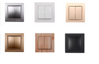 Haute qualité 2 gangs 1 voie Latte 220V IP22 interrupteur mural 16A interrupteur de lumière électrique ABS plastique usage domestique normes ue/royaume-uni/états-unis
