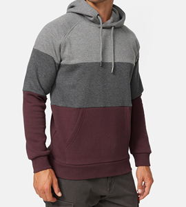 Sweat à capuche de saison d'hiver Design de couleur à trois tons Service OEM Solide de haute qualité Fait sur mesure 100% Polyester Sweats à capuche pour hommes - Product Image 2